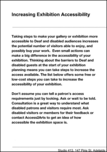 Access2Arts - Exhibition Accessibility Resource